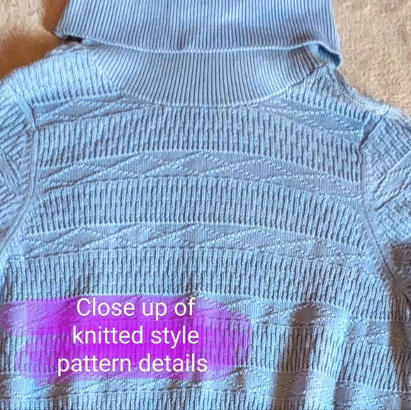 ALIA size Large EUC vintage baby blue colour, knitted style turtleneck pullover - Picture 8 of 10
